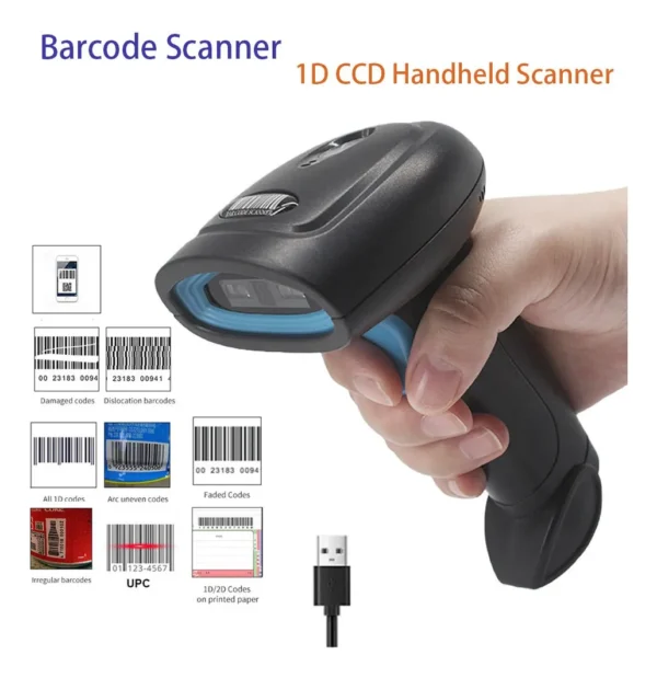 LECTOR CODIGO DE BARRA 1D/2D USB NEGRO MOD:GF-6501S - Imagen 3
