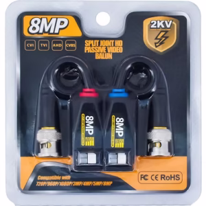 Video Balun Pasivo 8MP/5MP/4MP/1080p/720p 2KV CVI/TVI/AHD/CVBS