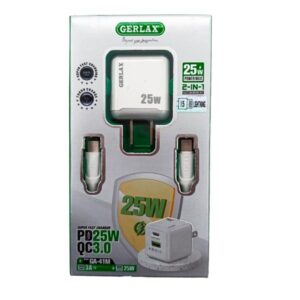 Cargador de Casa GA-41M Gerlax – Blanco con Cable Lightning